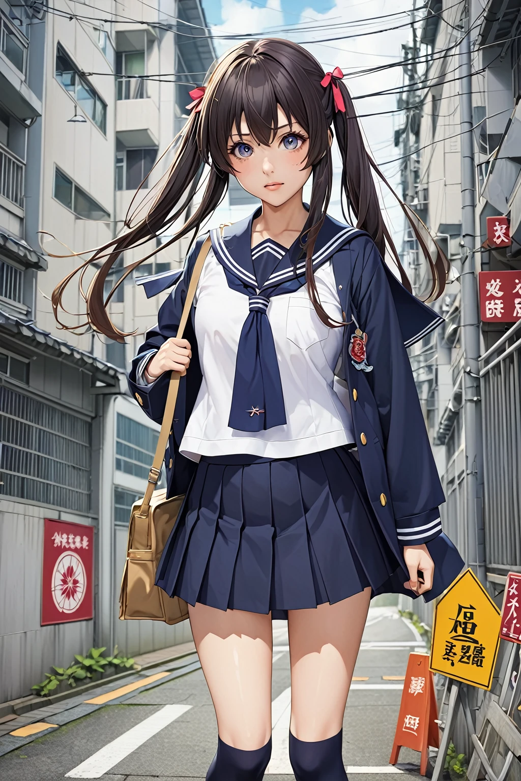 In uniform女性が写真のポーズをとっている, Japanese School Uniform, wearing Japanese School Uniform, Japanese girls uniform, seifuku, Sailor suit, Real life anime girls, Anime Girl Cosplay, Beautiful anime school girl, Wearing uniform, Kantai Collection Style, Surreal school girl, loose coat collar Sailor suit, In uniform