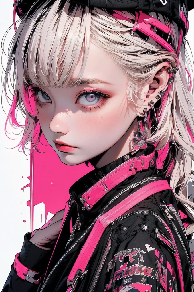 ((((dramatic))), (((Grainy))), (((intense))) film poster featuring a young platinum white hair woman as the central character. She stands have confidencely in the center of the poster, wearing a stylish and edgy Harajuku-inspired hip hop Costume, with a determined Performance on her face. The background is aesthetic atmospheric dark and Grainy, With danger and tension. The article is bold and to attract attention, with a Catchy tagline that adds to the overall feeling of drama and excitement. The color palette is mainly dark with splashes of Vibrant neon colors, giving the poster a dynamic and visually impressive appearance,tachi-e
(magazine:1.3), (cover-style:1.3), fashionable, woman, Vibrant, Costume, Sexy seductive poses, front, colorful, dynamic, background, element, have confidence, Performance, Holding, statement, accessories, Majestic, Coiled, The surrounding area, touch, scene, article, cover, bold, to attract attention, title, stylish, font, Catchy, Heading, big, impressive, Modern, trend, concentrated, fashion,