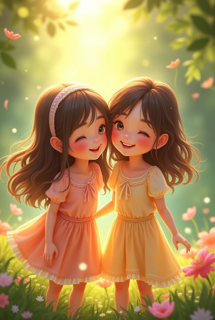 Create a very happy and very beautiful girls