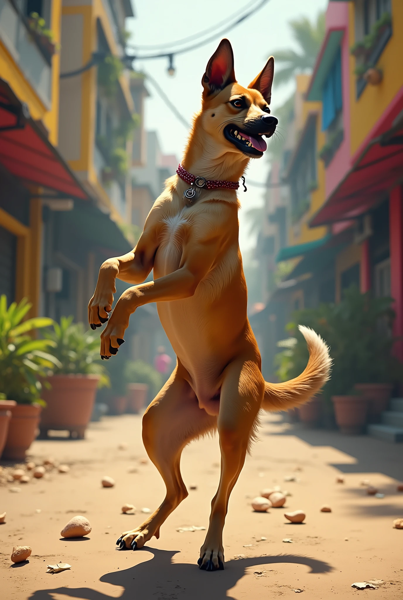 Indian female pariah dog twerking