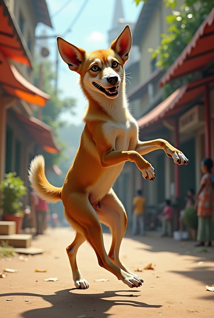 Indian female pariah dog twerking