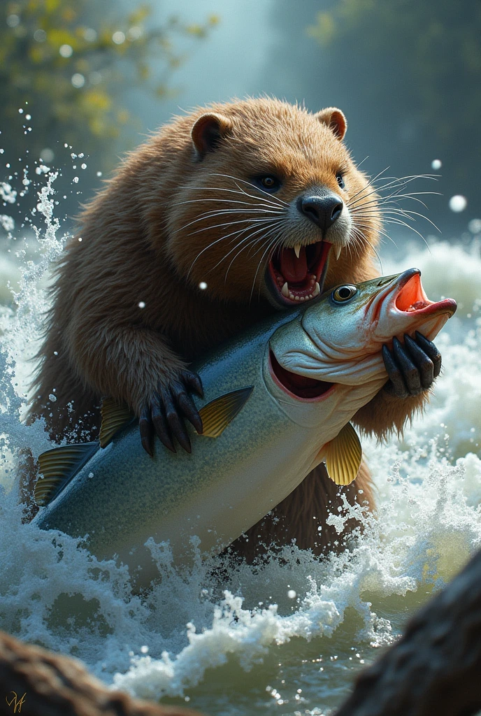 Angry beaver.. eat barracuda fish