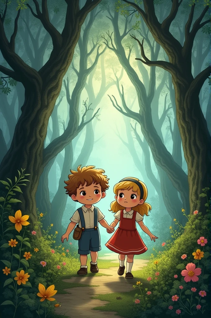 illustration for the fairy tale by the Brothers Grimm "Hansel and Gretel"