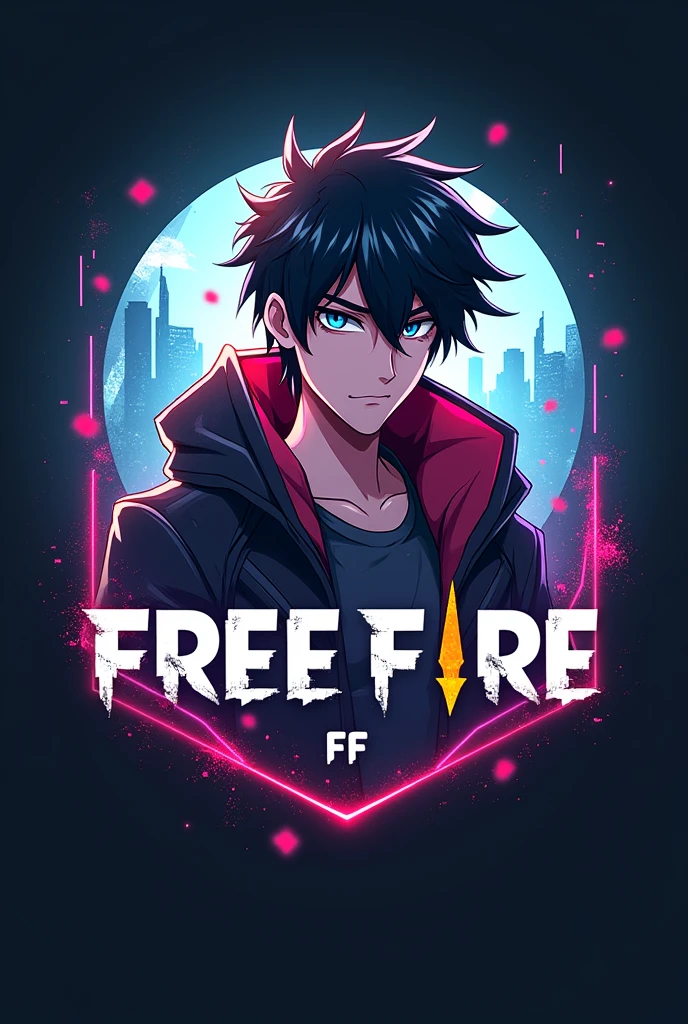 Free fire Gaming logo having a anime guy with for Ultron FF name 
