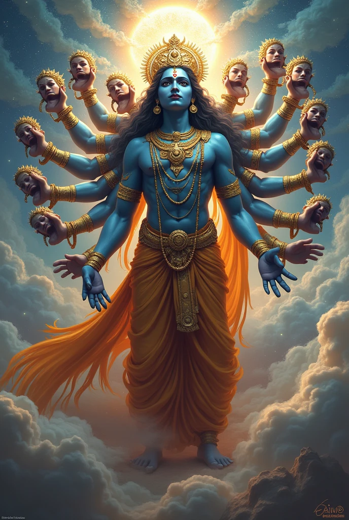 Lord krishna in mahabharat in virat roop multiple heads
