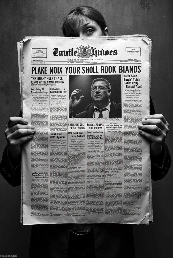 Newspaper old black and white