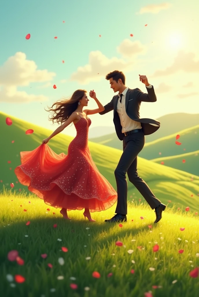 a dancing woman dance hill with partner