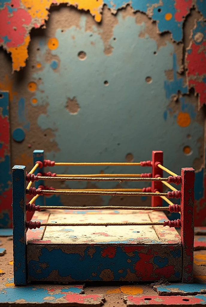 Decorate a cell phone-sized wrestling-themed background without characters that is creative but handmade with simple materials