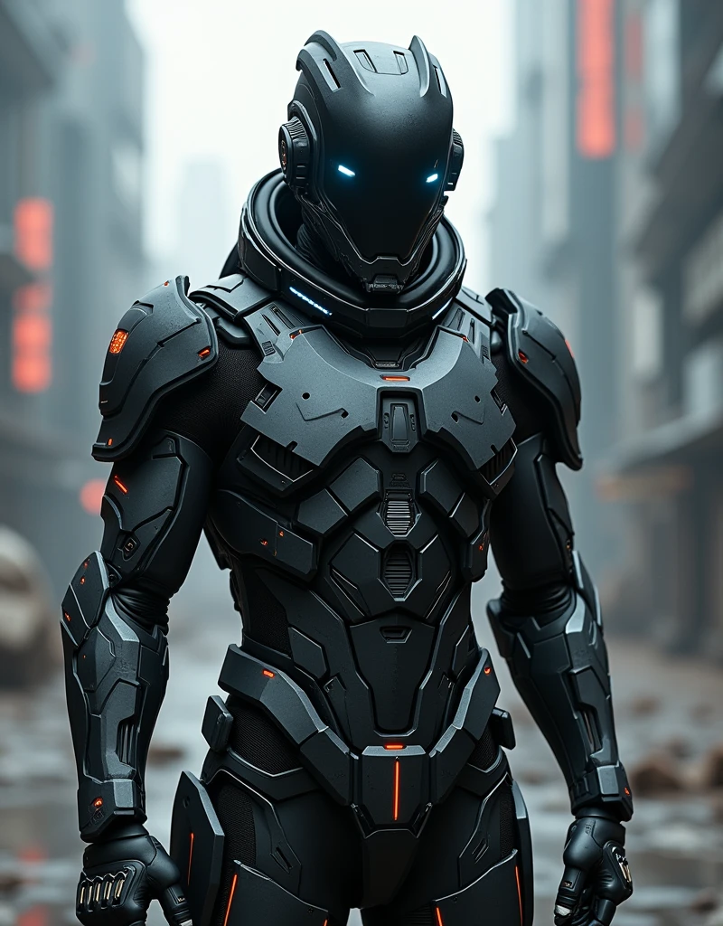 Full protective helmet mask and future high-tech combat armor,Ultra-high-resolution photos,Professional photography