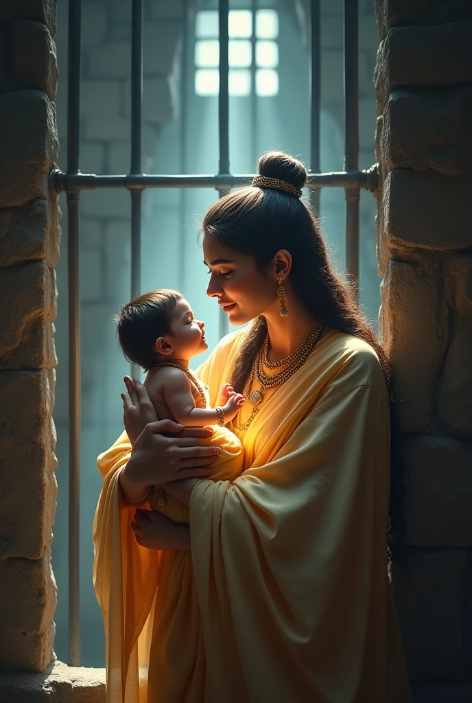 Deveki give birth in jail sri krishna image