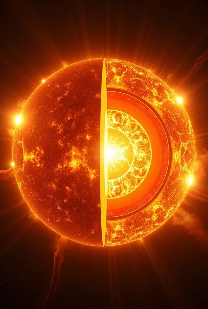 The structure of the sun.