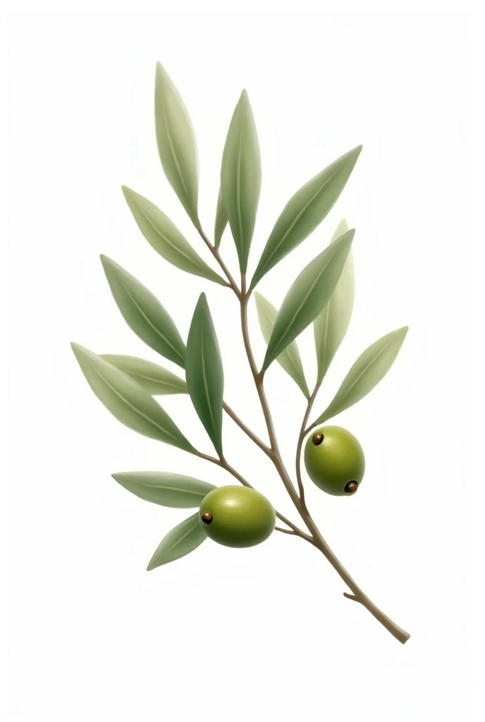 Olive branch with olives without background in png format