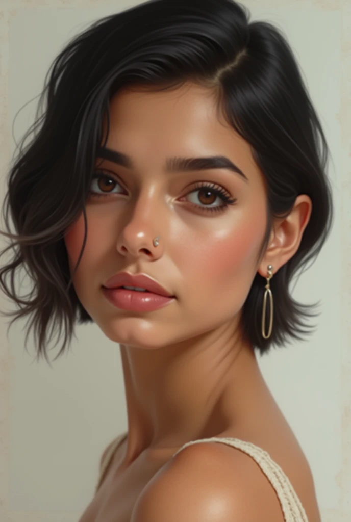 Fair girl short haired 20year old indian realistic girl  generate image 