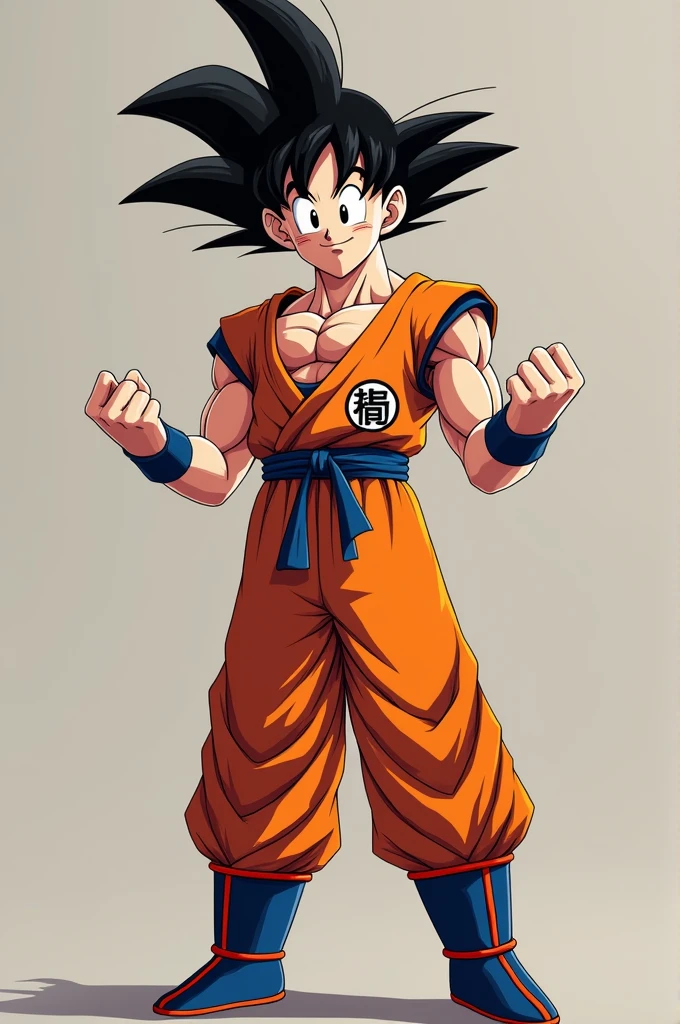 Create an image of Goku with his penis standing up 