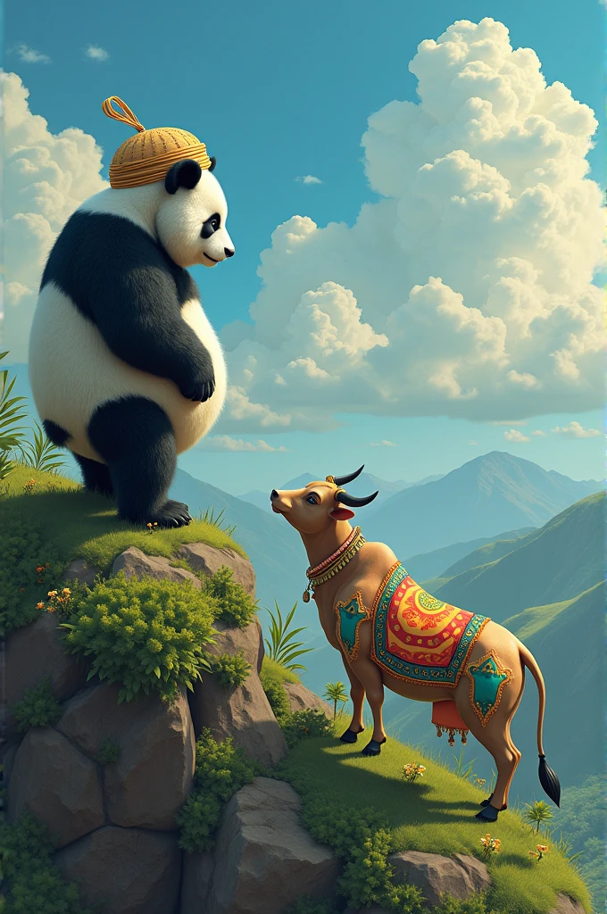 Muslim panda above Hindu cow