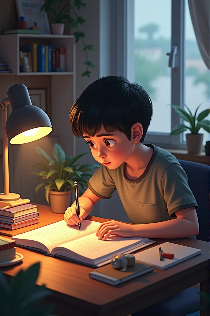 Student study on table 