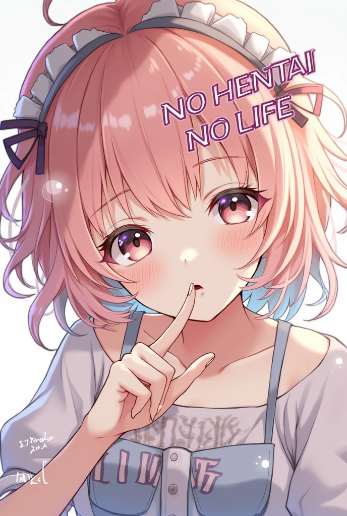 An image of an anime girl biting her finger and saying in large text NO HENTAI NO LIFE 