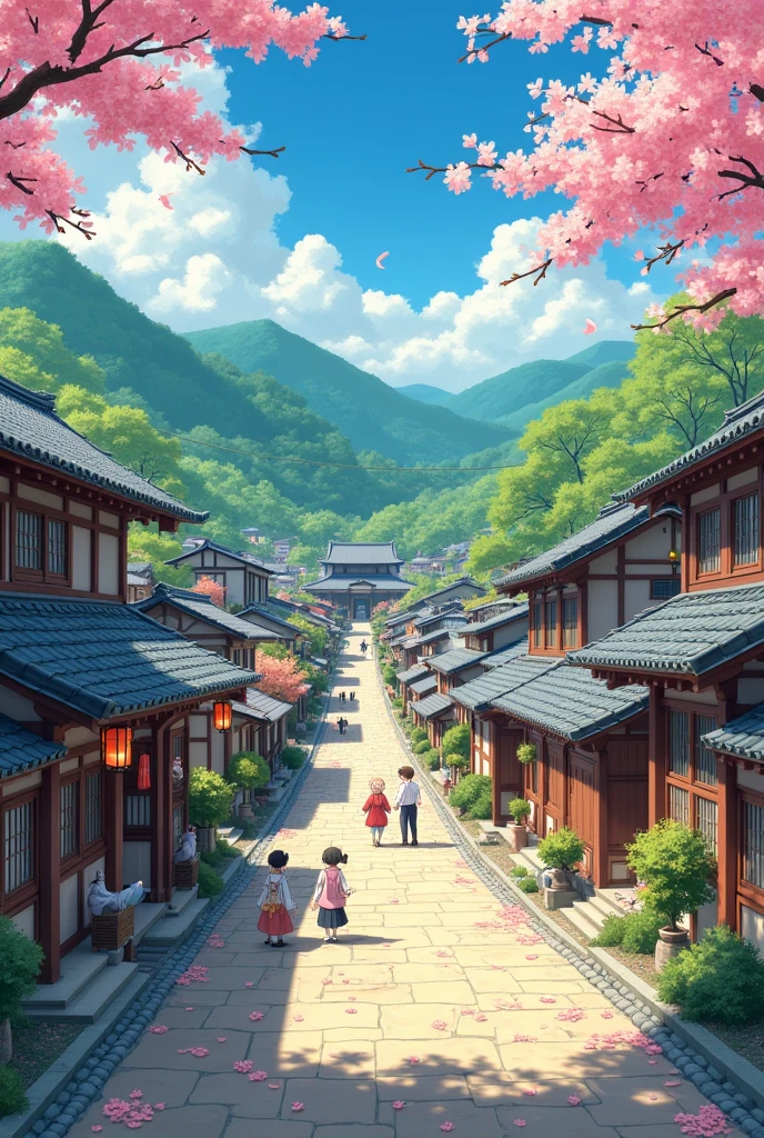 The atmosphere of an anime village in Japan