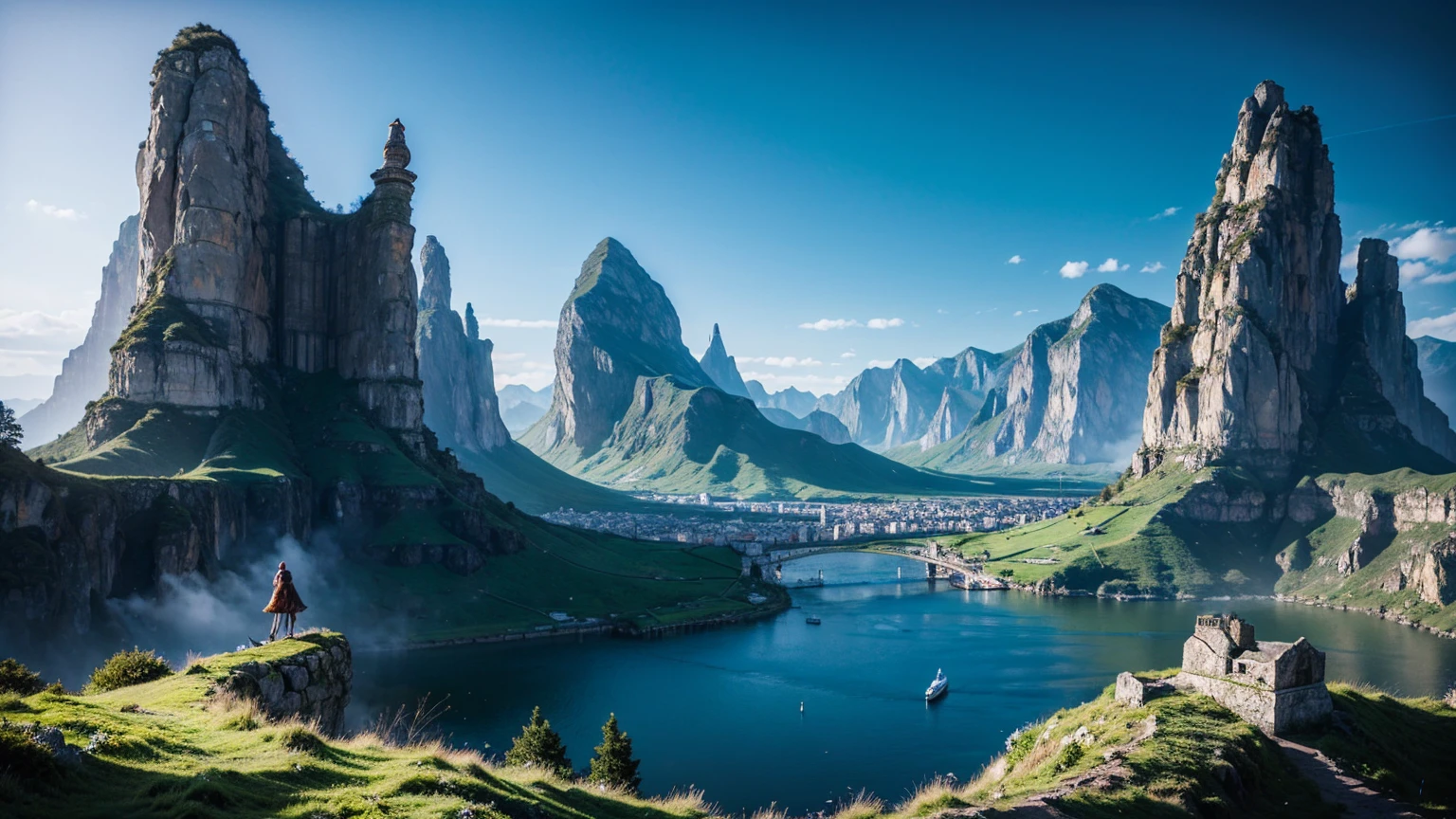 Future City, Fantasy, 23rd century, England, Mountain々