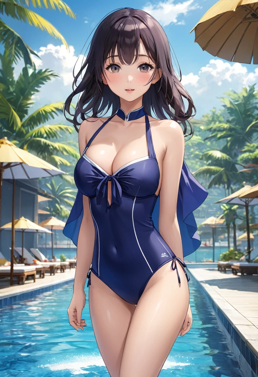 Swimwear、skirt、Highest quality、Female Focus、Heterosexual、Focus on her breasts、Highest quality、Medium chest、