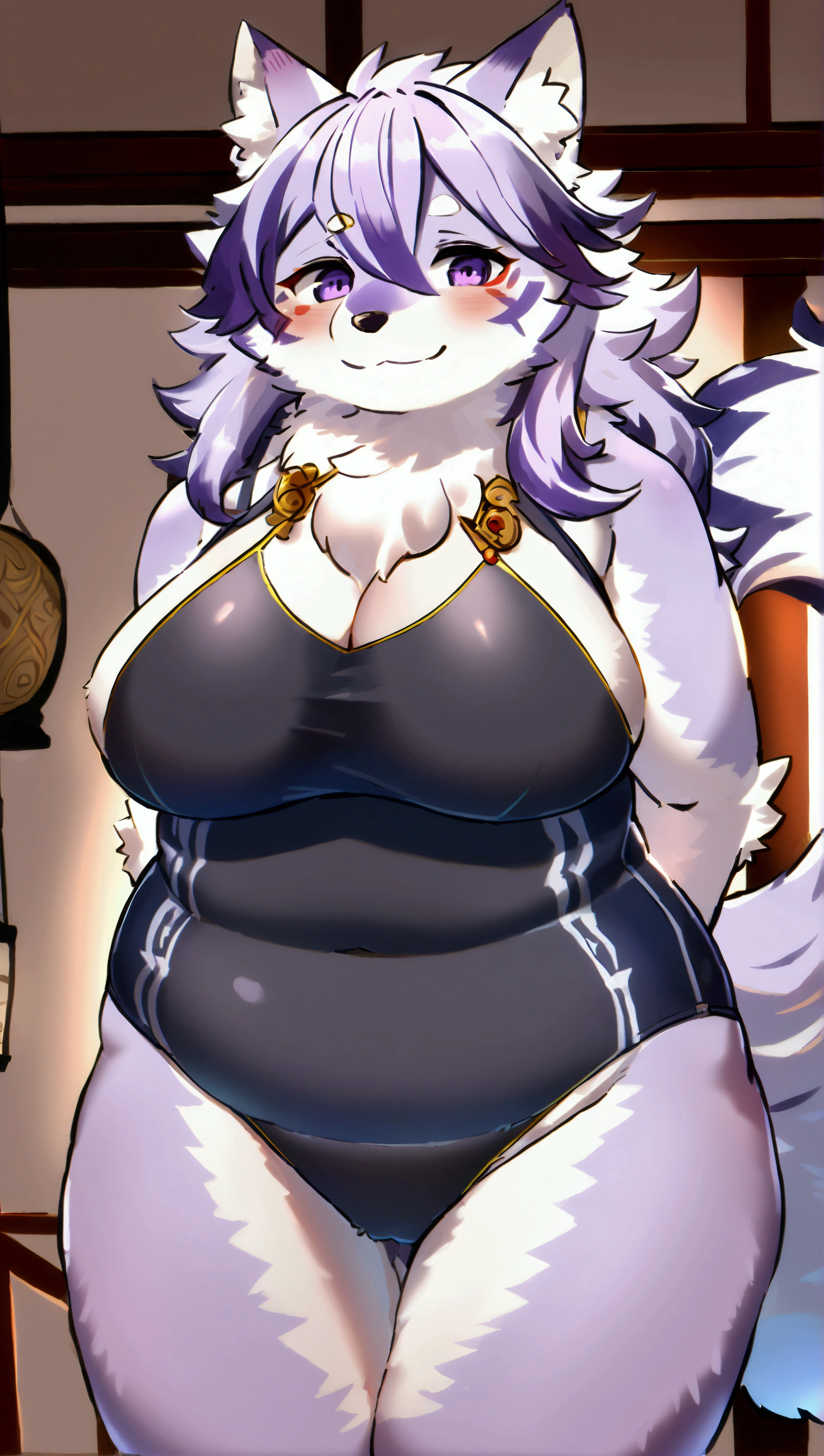 ((masterpiece, best quality)) by zackary911,zackary911, eevee anthro, solo, one character, blue eyes, female, fluffy fur, big fluffy tail, huge breasts, huge ass, fluffy fur neck, long white hair, perfect hourglass figure, black hoodie, lifting hoodie, lactating