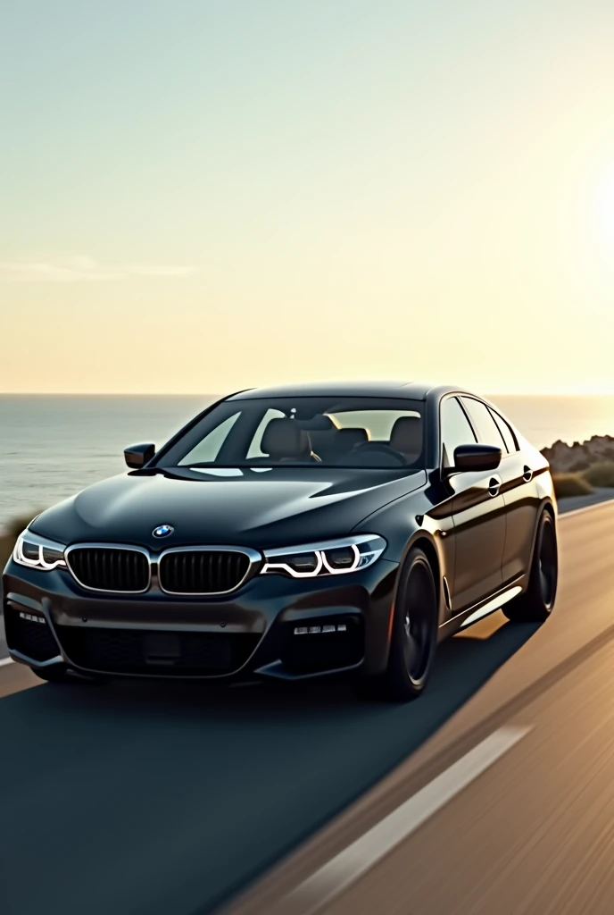 Bmw F10 car black color seaside video 3 seconds