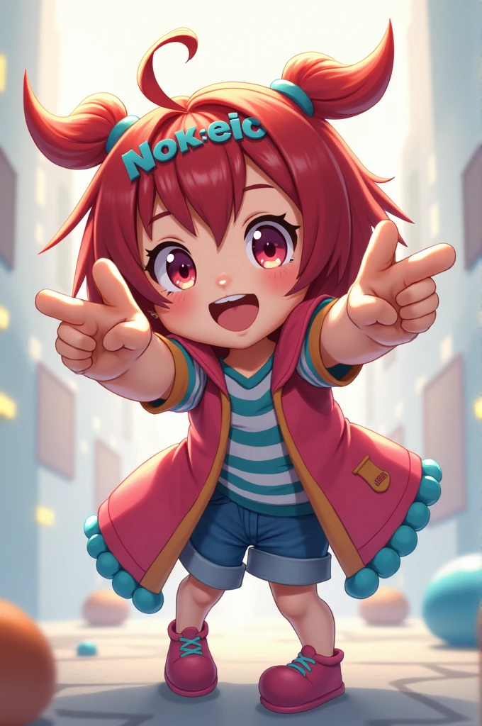 anime character pointing their feet to the camera