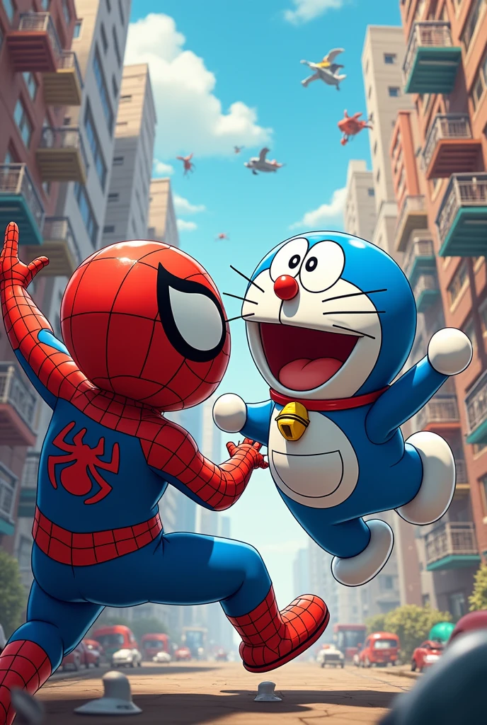 Doremon and spiderman funny and crazy