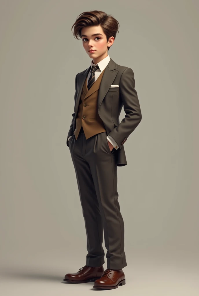   A good looking realistic 1 boy face and perfect  body  who wear h old money outfit 