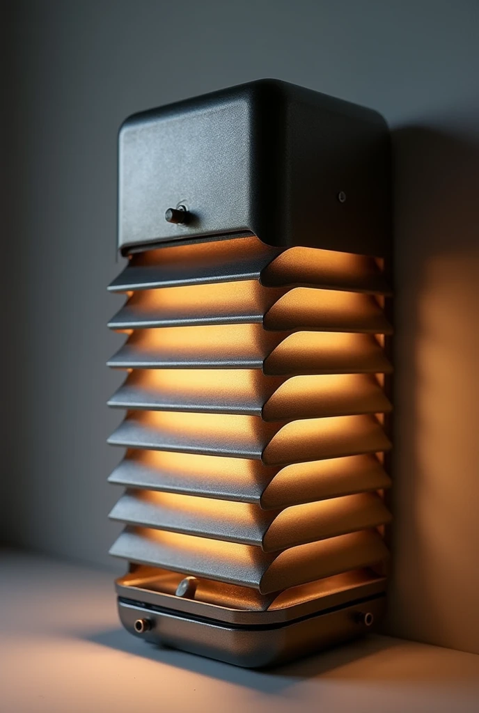 A lamp inspired by the mechanism of the rolling shutters of the shop