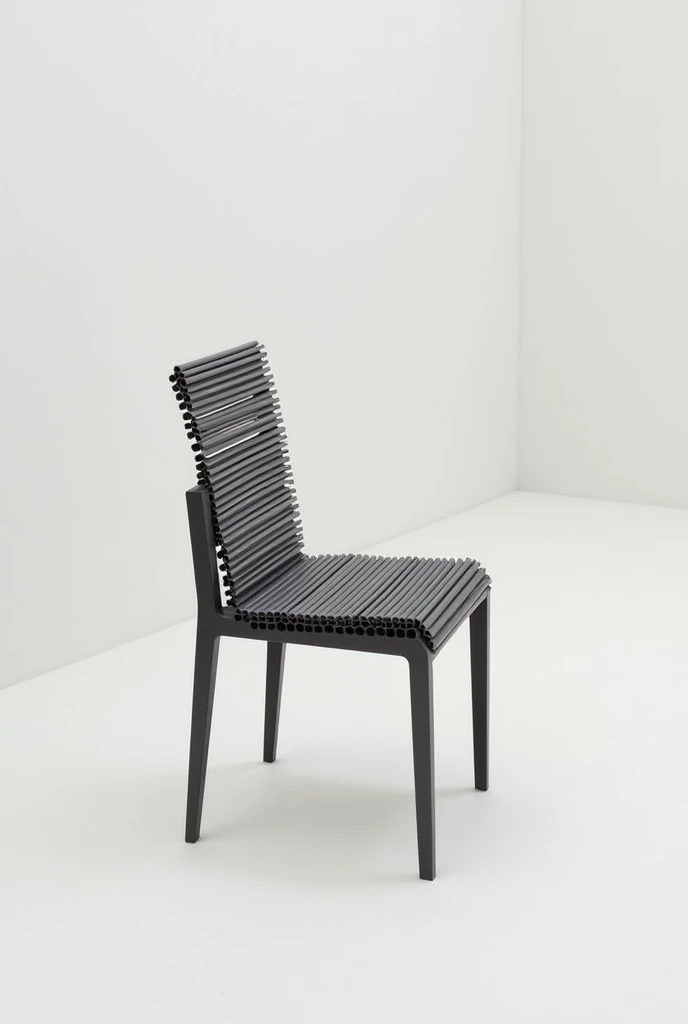 A chair inspired by the mechanism of the rolling shutters of the shop
