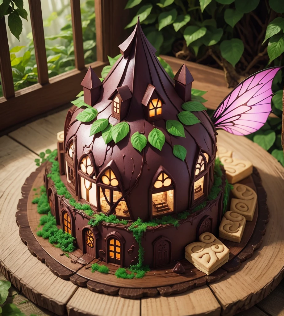 Homemade cookie puzzle in the forest Candy House Fairy World chocolate Villain Fairy Delicate Light Fine workmanship