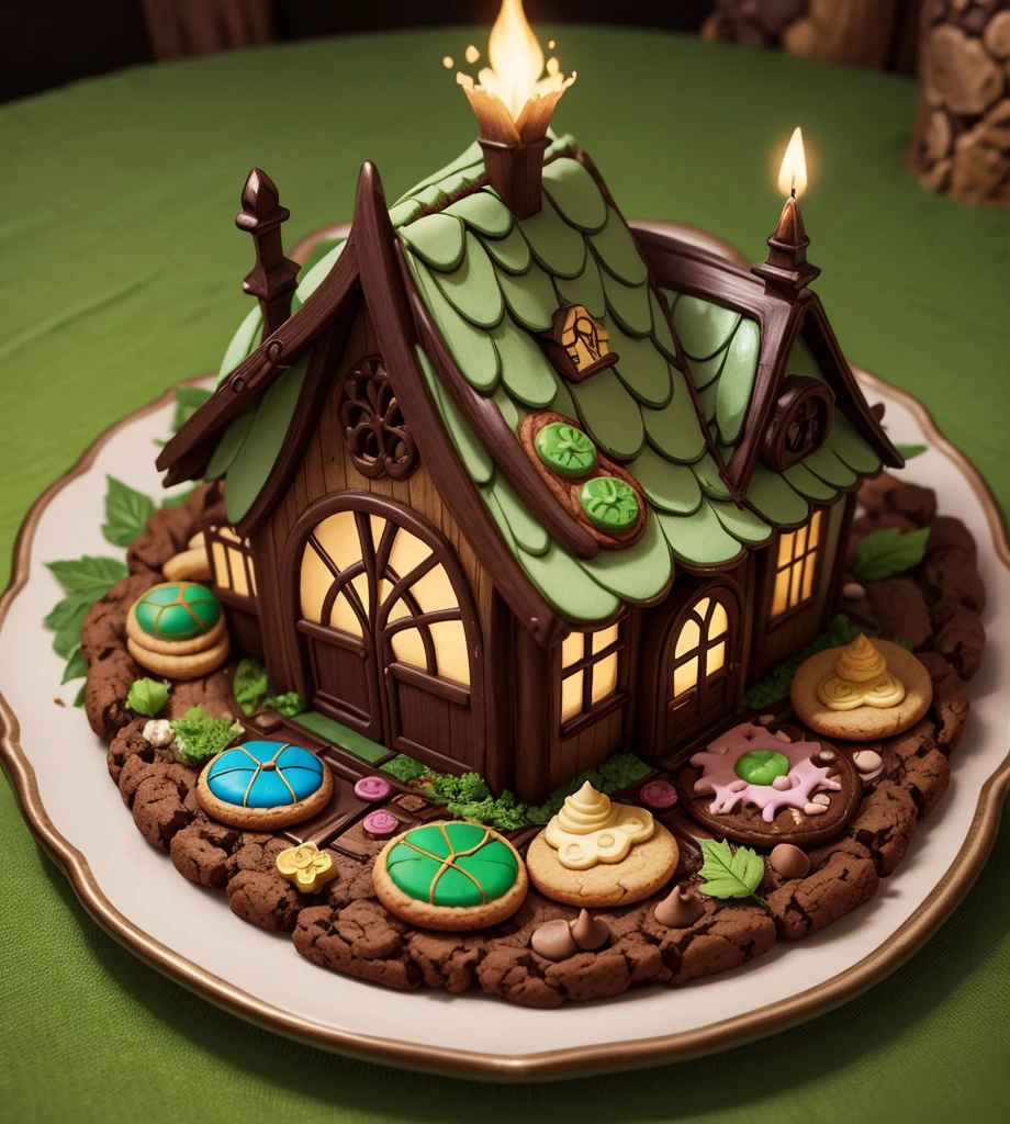 Homemade cookie puzzle　in the forest　Candy House　Fairy World　chocolate　Villain　Fairy　Delicate Light　Fine workmanship