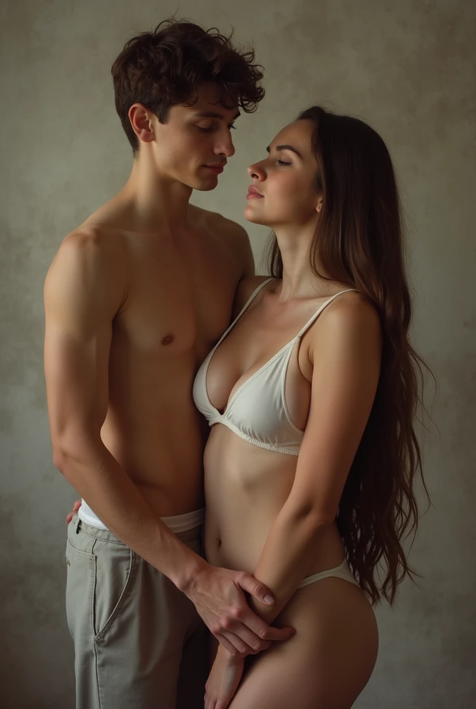 Create a naked man and woman having sex