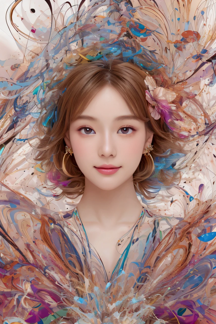 woman, Beautiful Face, perfection face, Full black hair, Pale white skin, 小さなsmile, sexy, perfection, Face zoom in, Shoot close to your face against a completely white background, 最high quality, detailed, Canon EOS 80D Photo, Tall face, indoor, (最high quality, masterpiece, Official Art, Beautiful and aesthetic:1.2), 1 person, blonde, (hair ornaments, Earrings, flowers hair ornaments), Upper Body, Dynamic pose, Watching the audience, particle, Wind, flower, Complex background, Very detailed, (Fractal Art:1.2), colorful, (Tangled:1.2), (Abstract background:1.5), (Many colors:1.4), Pixelated fragment, Data corruption, colorful noise, Visual chaos, Contemporary aesthetics,128,000人のwomanモデル, Huge breasts, eye, ((Random short hairstyles)), High resolution, Upper Body, No background, Studio Lightning, ((High resolution, one beautiful young woman,latex (Soft Saturation:1.3), (Fair skin:1.2), wearing red clothes, 85mm lens,f/8.0, Background Gal, Brown Hair, Generate hyper realistic image of a beauty portrait where shadows play a crucial role in sculpting the woman's features. Experiment with dramatic lighting、Creates interesting shadows that accentuate the contours of the face。。。. masterpiece, high quality realistic photo, Realistic raw photos, high quality, 8k, Cinematic lighting, High Contrast, Bright colors, (detailedな顔:1.2),portrait of a very Large Breasts beautiful Inran_Japanese German_beauty, Very bright backlight, wear (princess dress made of ((blue flower petals)):1.3),(transcendent beauty of a flower princess:1.3), break, perfection face,perfection eyes,HD detailed,{beautiful and detailed eyes},advanced detailed,Sharp focus,Studio shot,HD Makeup,Glitter makeup,Celebrity Makeup, (( Center image)), (HD Rendering), Calm expression, Natural soft light, Windになびく髪, Delicate features, Blunt bangs, Mahogany Sheer Salon Hair, Large Breasts, Full Bust, Huge breasts,Large Breasts,Round Breasts, Hourglass body, break, magic, magical, Fantasy, (Bright colorsとりどりのflowerの丘に囲まれた:1.2), (Bathed in a warm and magical glow:1.1), smile