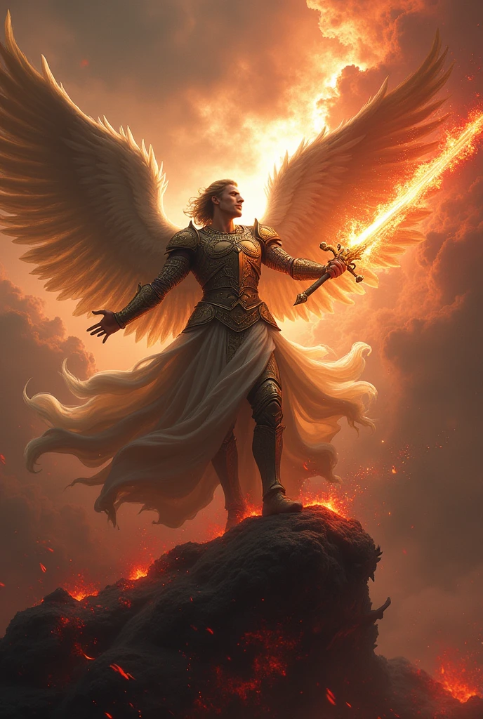 Archangel Michael slays the devil