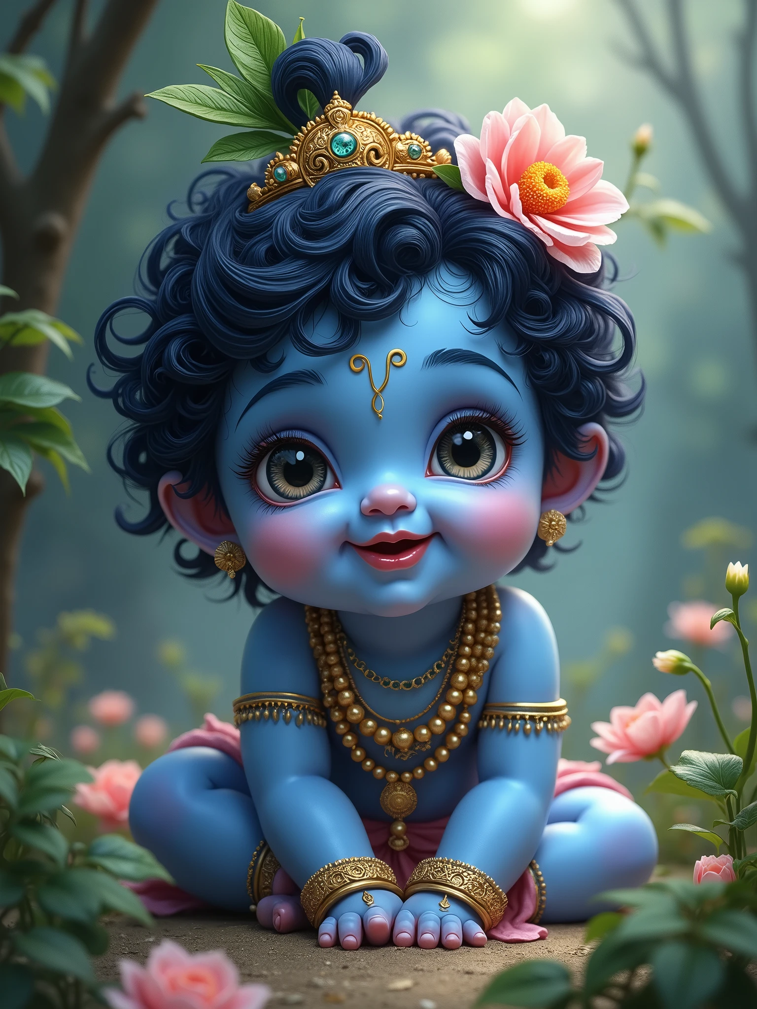 Lord Krishna as blue baby