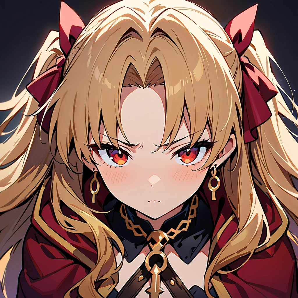 ( Ereshkigal(fgo), ), (expressionless face, ), cool face, (masterpiece, best quality, ultra detailed), 