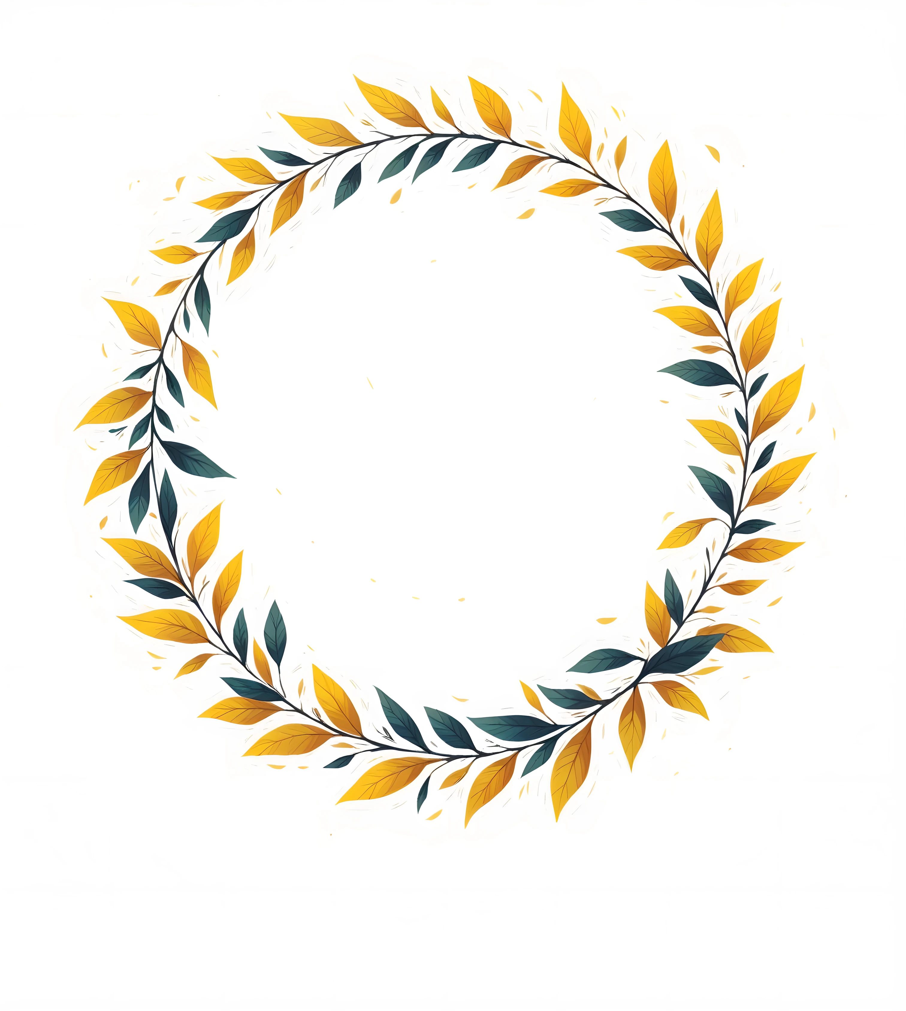 a leaf is placed within a circular frame, set against a white background