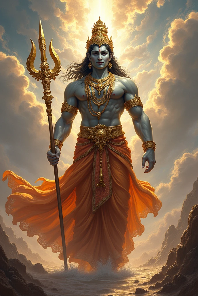 World most powerful men lord Vishnu with carrier weapon 