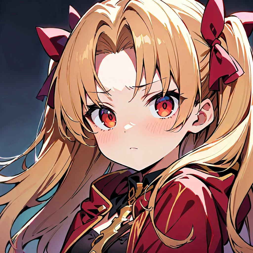 ( Ereshkigal(fgo), ), (expressionless face, ), cool face, (masterpiece, best quality, ultra detailed), flat face, (covered nipples), absurdres, 