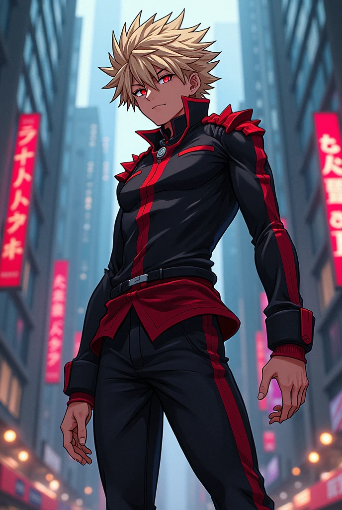 Estilo anime Tokyo revengers bakugou katsuki con el uniforme de la Tokyo manji