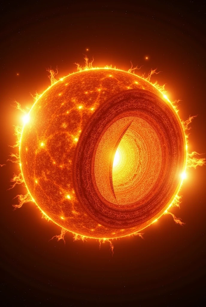 The structure of the sun.