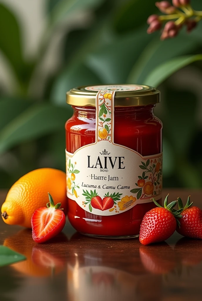 Laive brand jam packaging with Lucuma and Camu camu flavors from Peru with a brand that demonstrates the richness of our country's fruits. Let it be a Gourmet packaging