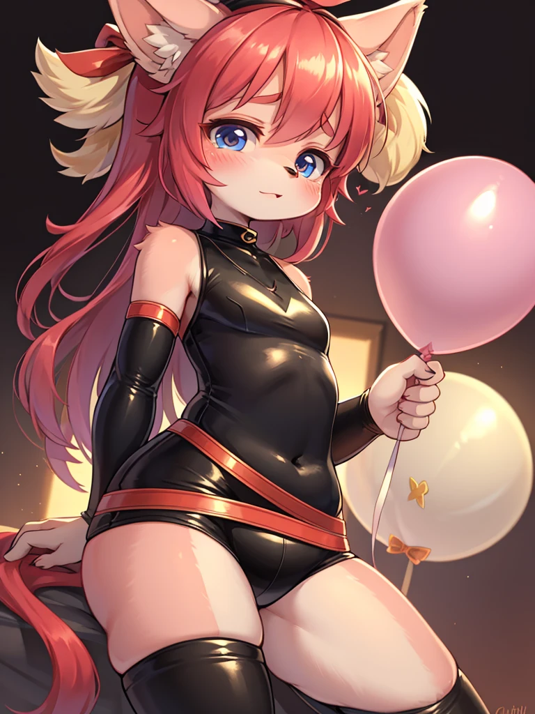 childish girl , Holding a balloon , coquettish , Cunning , Fascinating , Seducer , Naughty , moist eyes , glossy lips , childish clothes
