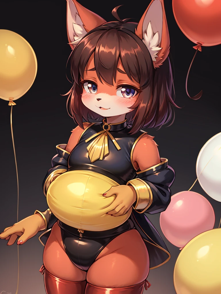 childish girl , Holding a balloon , coquettish , Cunning , Fascinating , Seducer , Naughty , moist eyes , glossy lips , childish clothes