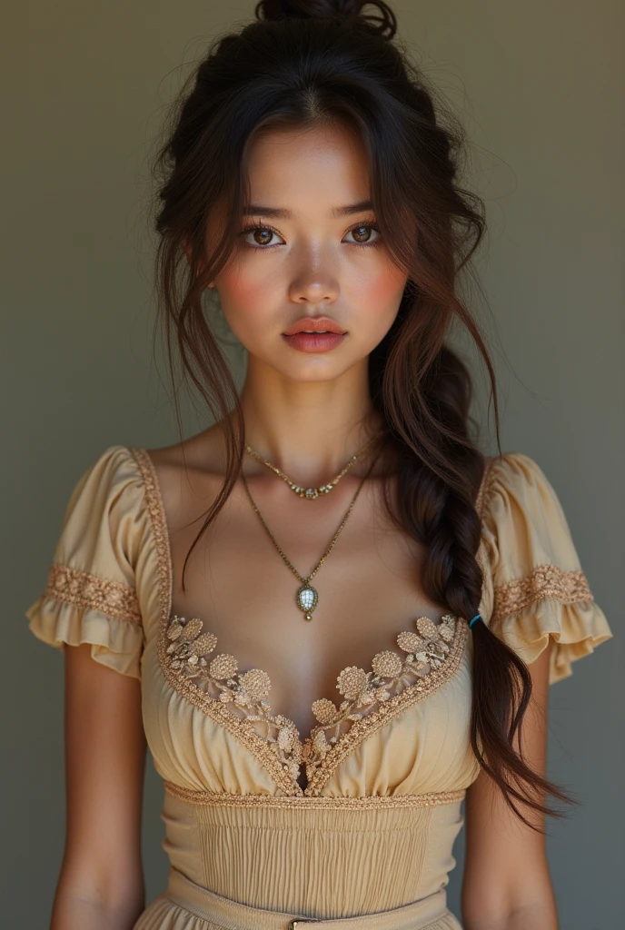 girl closeup pi with casual dress 24yo old