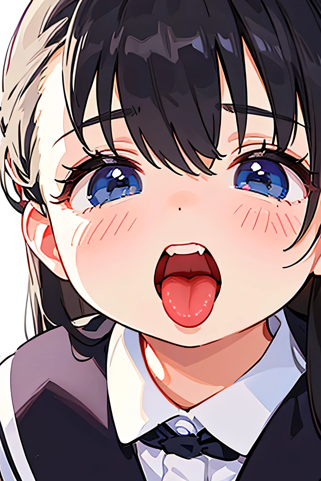In the mouth　tongue　odor　Primary school students　Face close-up　smile　 Open your mouth wide