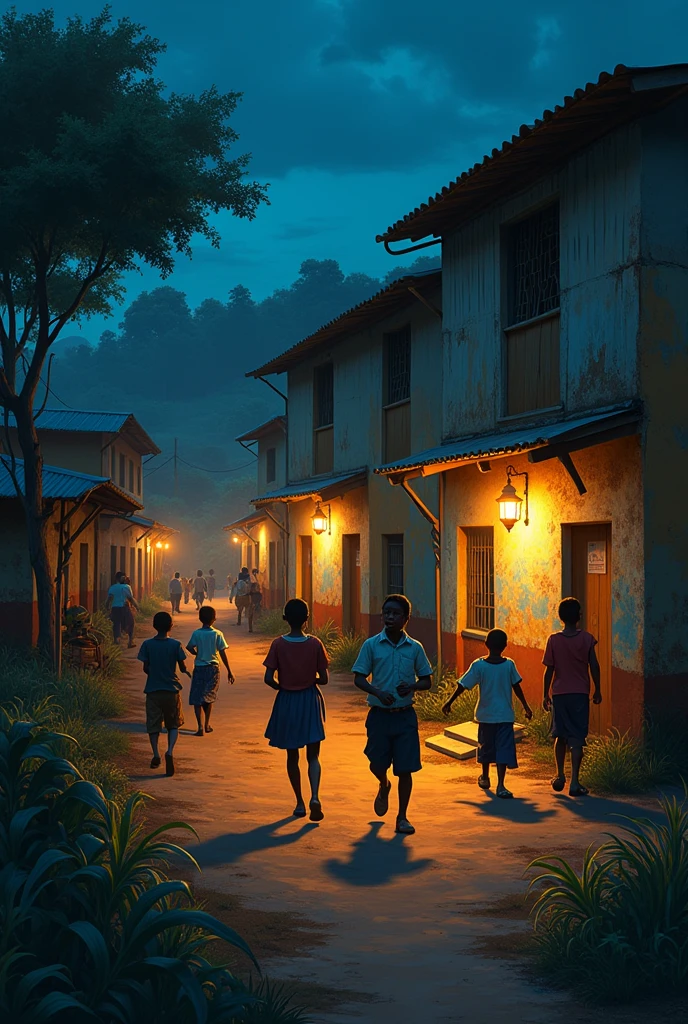 Local African school at night