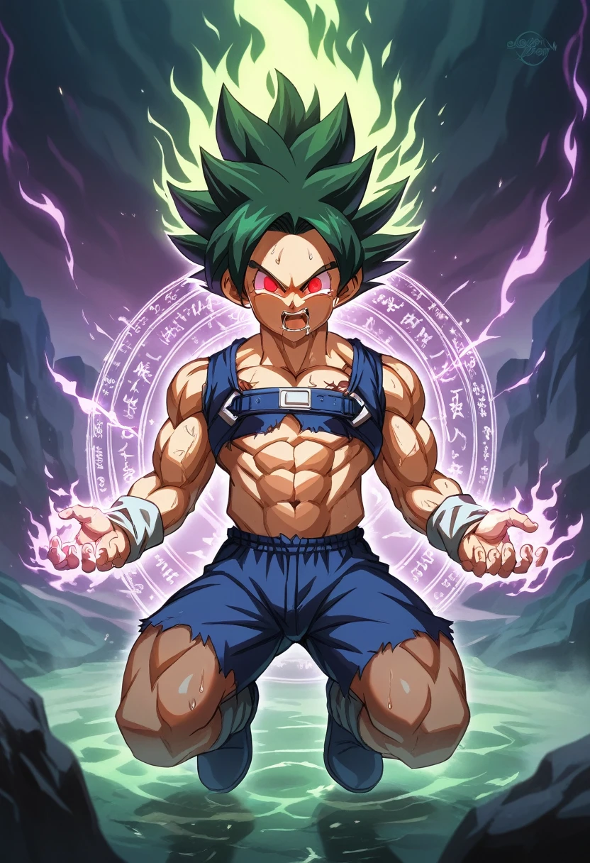 Highest quality,8k,Intricate details,Detailed,Huge muscles,Crying face,Lots of drool and sweat,Harness,Young face,teenager face,Huge erect penis,Full body image,Young body,Muscular legs,Wearing boots,Large, toned muscles,Goku,super saiyan,Imminent sexual activity,Demon body, wings and horns,Shaking violently,Group Sex,Obscene tattoos,Fantastic magic circle,Ekiben,Massive ,(((Enveloped in a large purple flame aura,Wide-area aura,Red glowing eyes))),Take a dip in the hot springs of Japan,Large jagged fangs,Orgy,Wukong,Gohan,Goten,Emerald green hair,